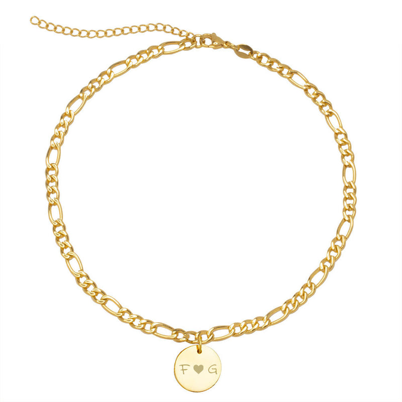 Collar Personalizable Cadena Fígaro Acero