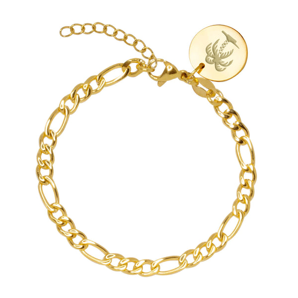 Pulsera Personalizable Cadena Figaro Acero