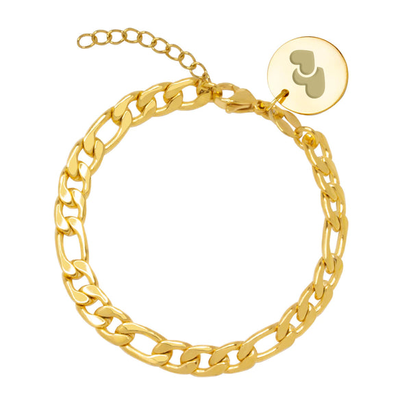 Pulsera Personalizada Cadena Figaro Gruesa Acero