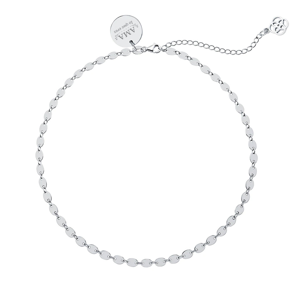 Gargantilla Personalizable Chocker Lentejuelas Plata