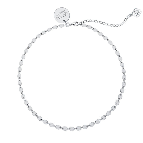 Gargantilla Personalizable Chocker Lentejuelas Plata