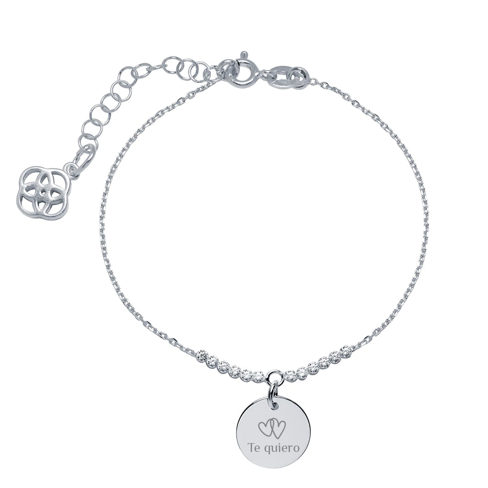Pulsera Personalizable Circonitas Centro Plata
