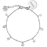 Pulsera Personalizable Estrellas y Circonitas Plata