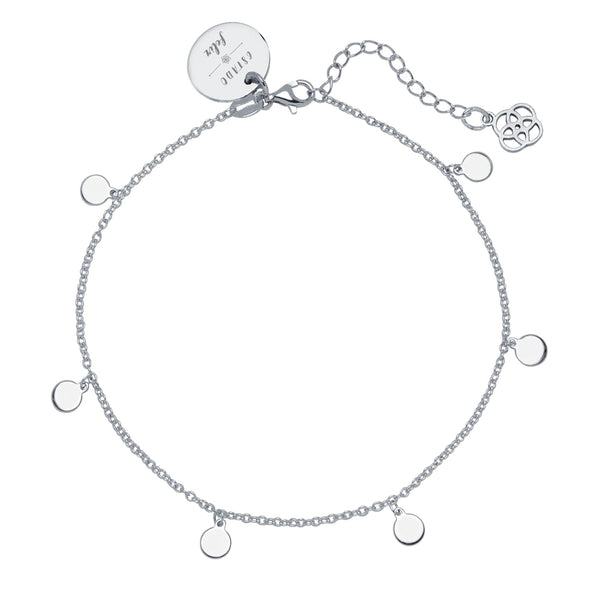 Tobillera Little Bohemia Circle Plata Personalizable