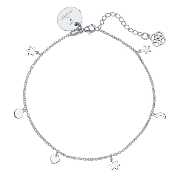 Tobillera Bohemia Summer Plata Personalizable