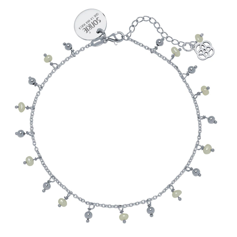 Tobillera Perla de mar Plata Personalizable