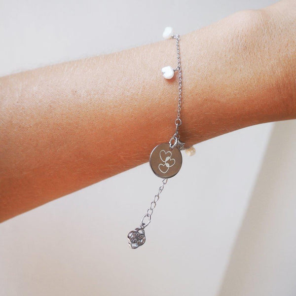 Pulsera De Perlas Plata