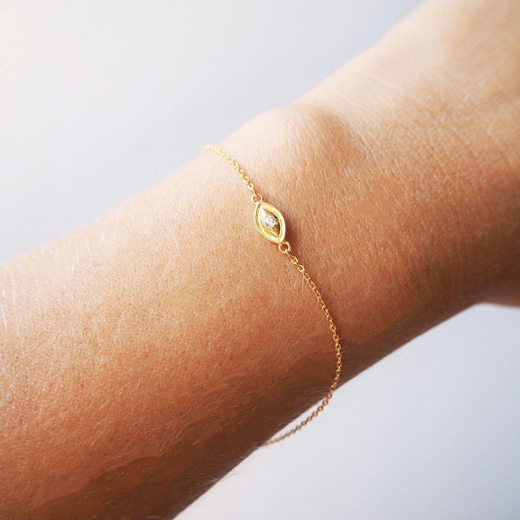 Pulsera Ojo Turco con Circonita Plata