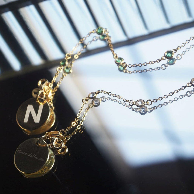 Pulsera Personalizable Circonitas Verde Doré