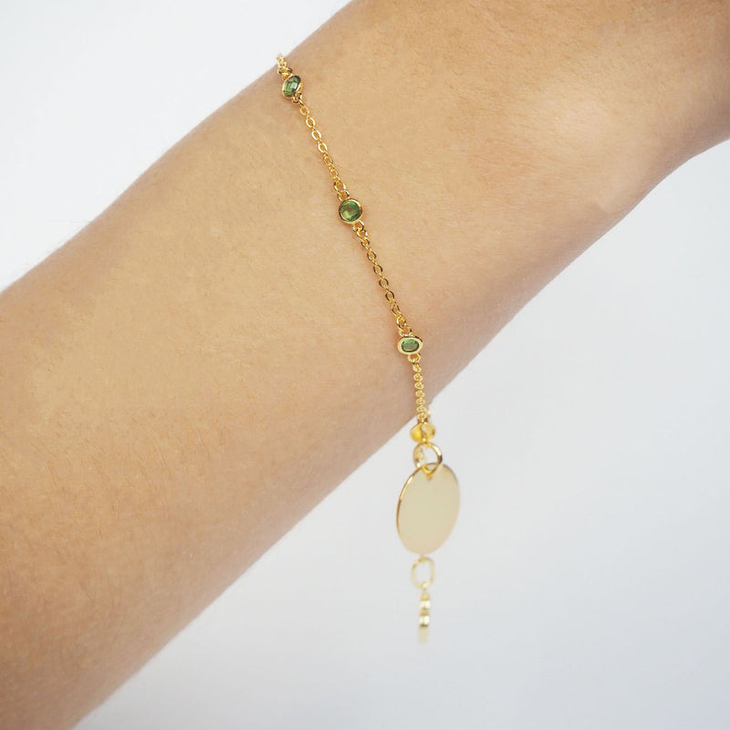 Pulsera Personalizable Circonitas Verde Doré