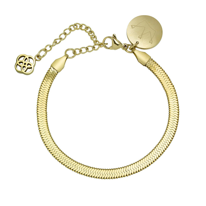 Pulsera Personalizable Cadena Serpiente Acero Doré Vintage