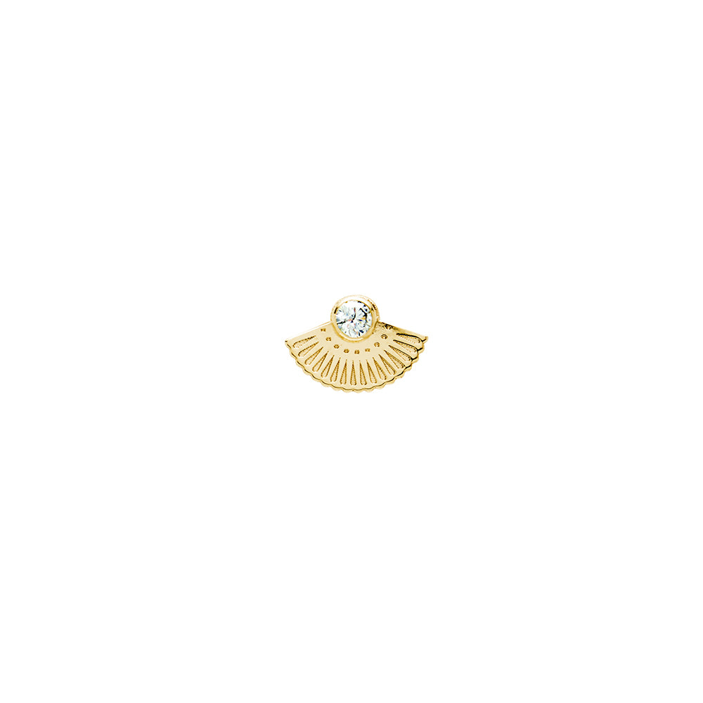 Piercing Labret Abanico Con Circonita Oro