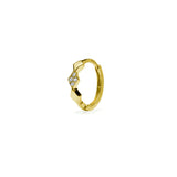 Huggie Rombos Circonitas Blancas Oro