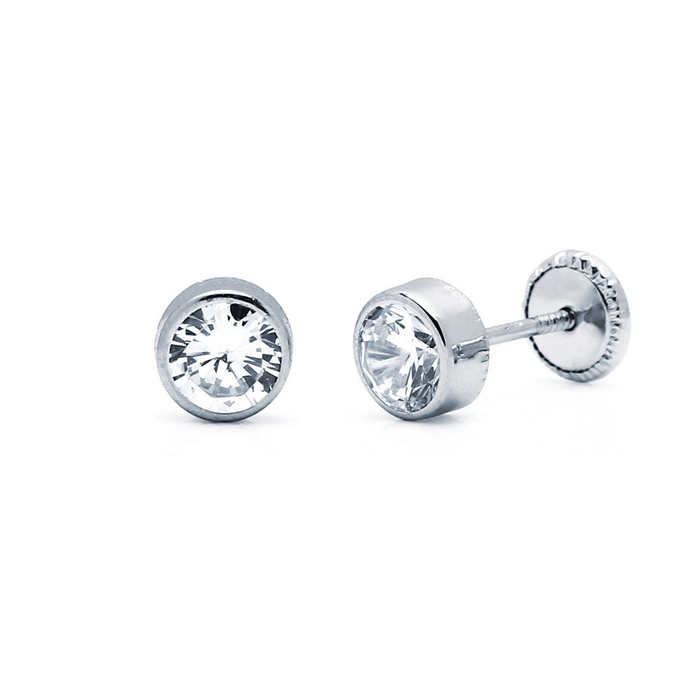 Pendientes Bebés Circonita Bisel Oro 18k