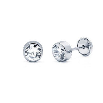 Pendientes de Oro 18K con Circonita en Bisel