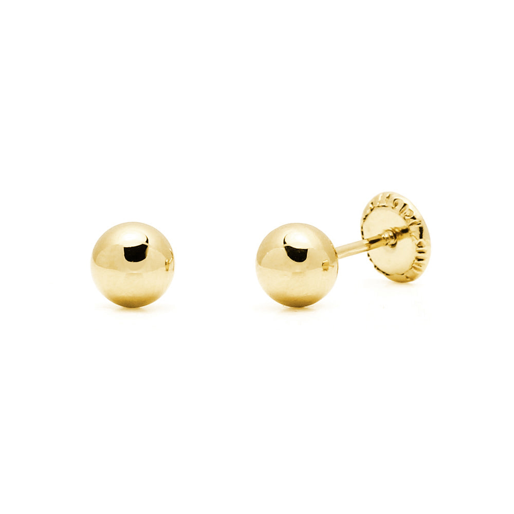 Pendientes Bebés Bola 5mm Oro