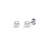 Pendiente Perla Round 6mm Plata