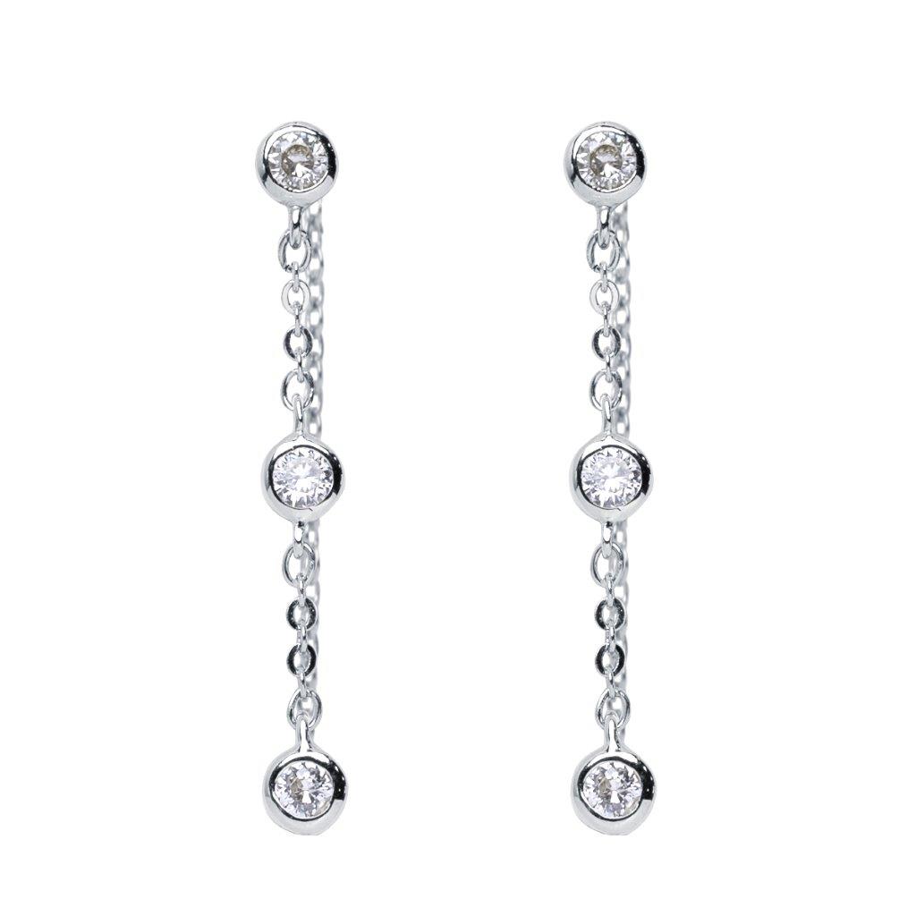 Pendientes Front Back Circonitas Plata