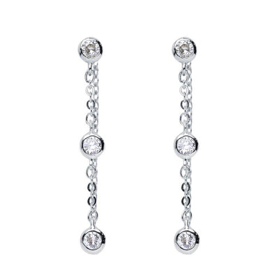 Pendientes Front Back de Plata con Circonitas