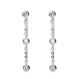 Pendientes Front Back Circonitas Plata