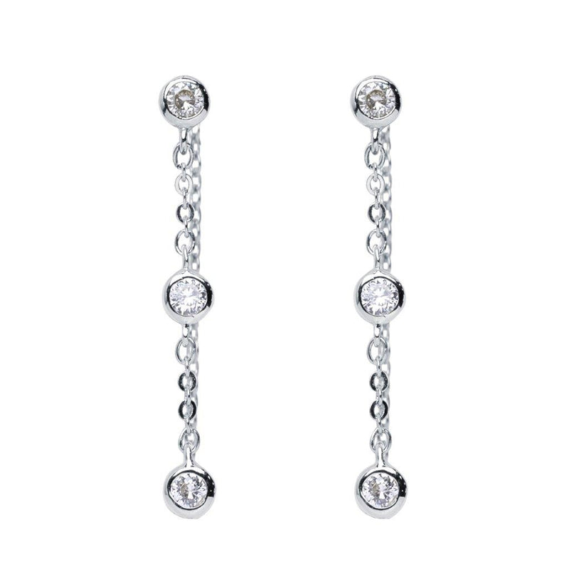 Pendientes Front Back Circonitas Plata