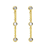 Pendientes Front Back Circonitas Plata