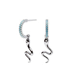 Pendientes Aro Turquesas Serpientes Ø 10mm Plata