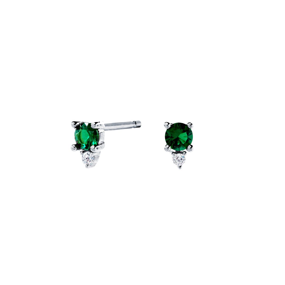 Pendientes circonitas combinadas plata