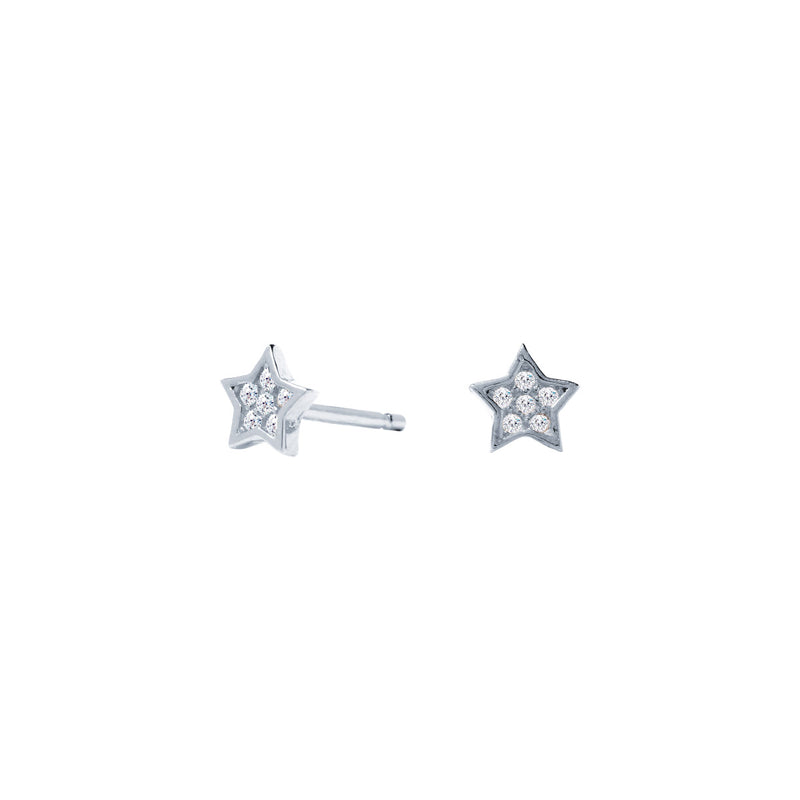 Pendientes mini estrellas plata