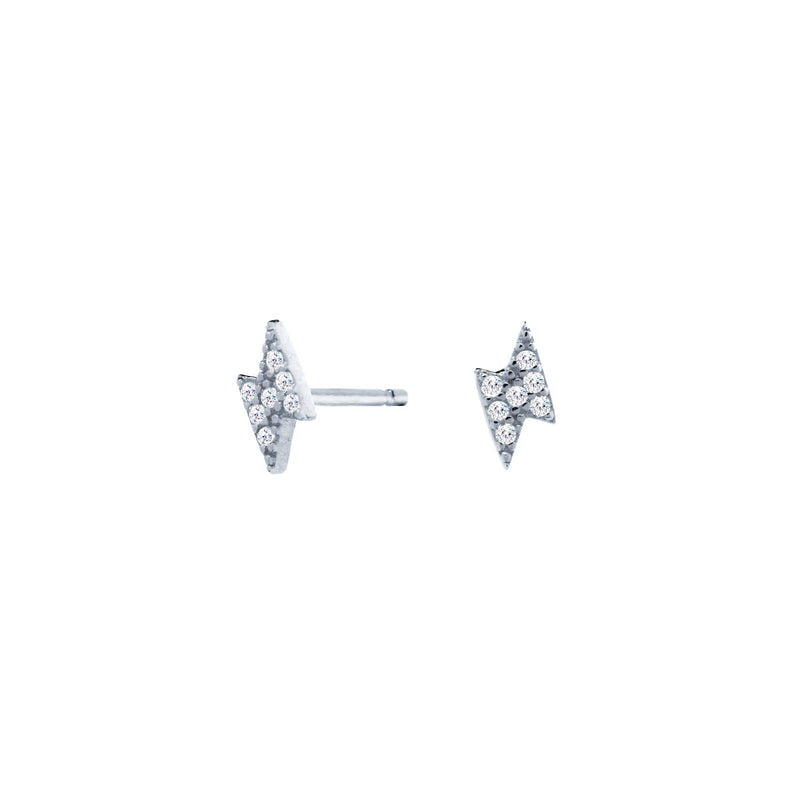 Pendientes mini rayo plata
