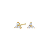 Pendientes mini trébol plata doré