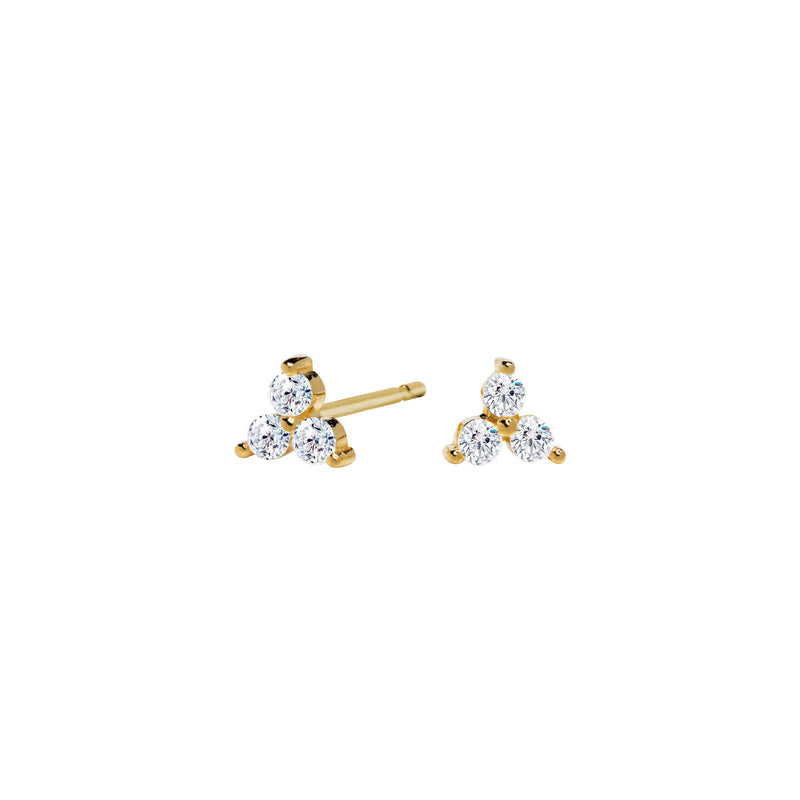 Pendientes mini trébol plata doré