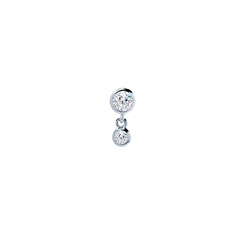 Pendiente piercing gota plata