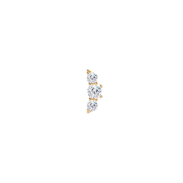 Pendiente piercing media luna plata