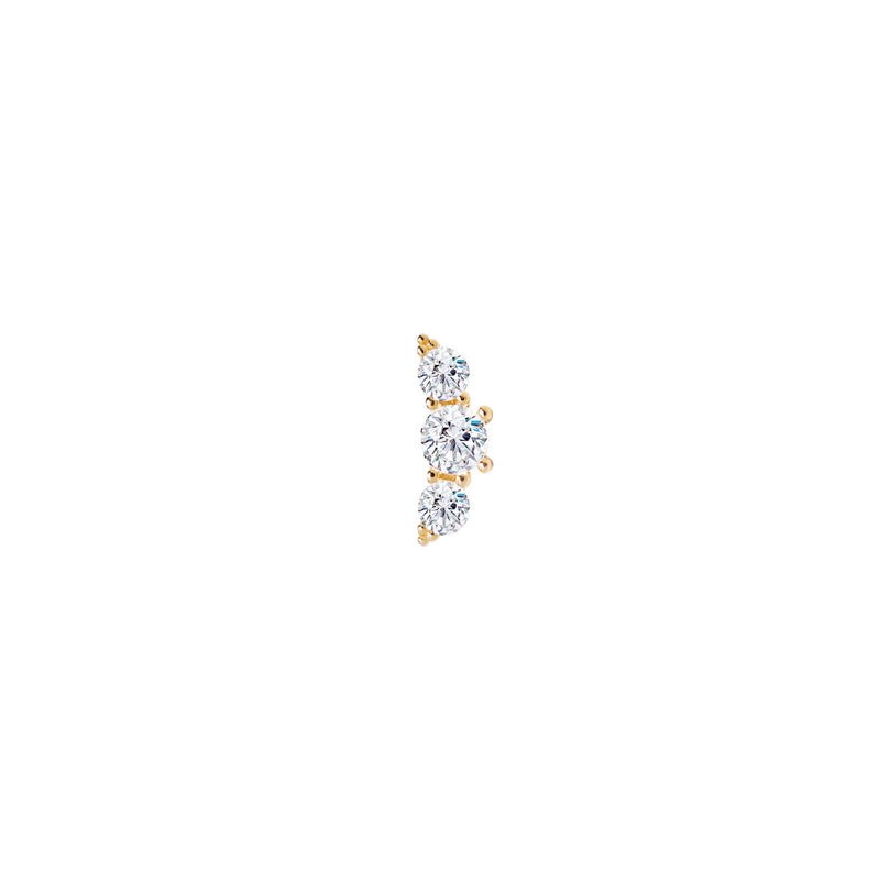 Pendiente piercing media luna plata