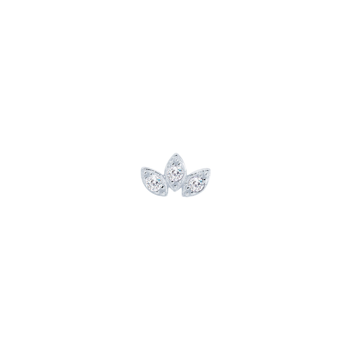 Pendiente piercing marquise plata