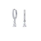 Pendientes aros mini con lágrima brillante Ø 12mm Plata