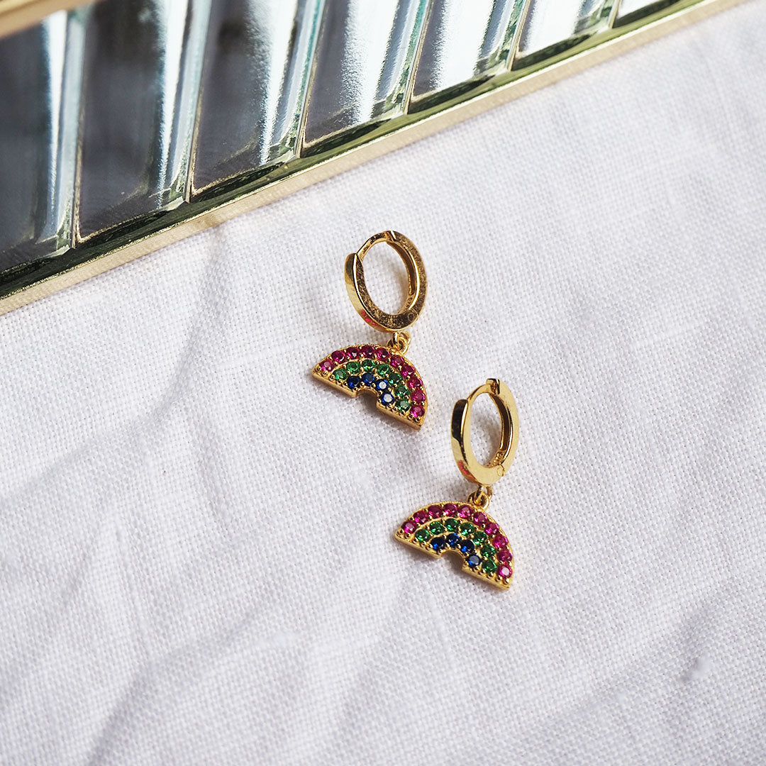 Pendientes Rainbow Ø 10mm Plata