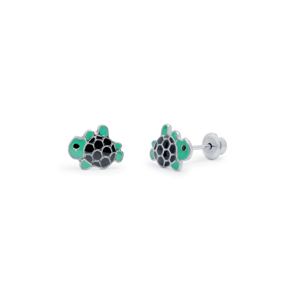 Pendientes Niña Tortuga Plata