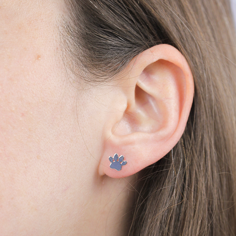 Pendientes Huella Perrito Plata