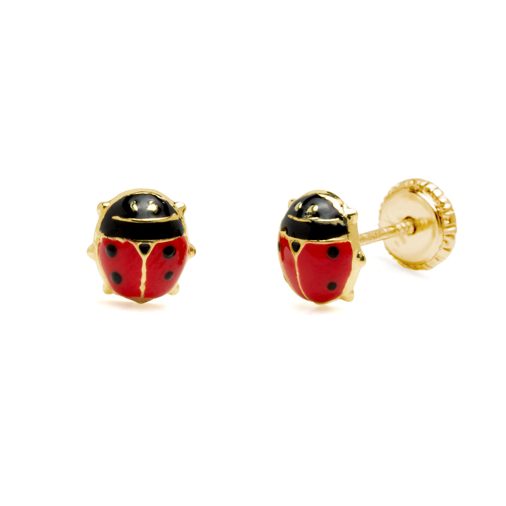 Pendientes Bebés Mariquita Oro 18k