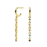 Pendientes aro circonitas colores felicidad plata