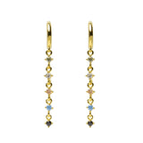 Pendientes aro circonitas colores felicidad plata