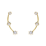 Pendientes Trepadores Circonitas Pequeñas Oro