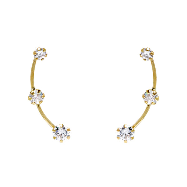 Pendientes Trepadores Circonitas Pequeñas Oro