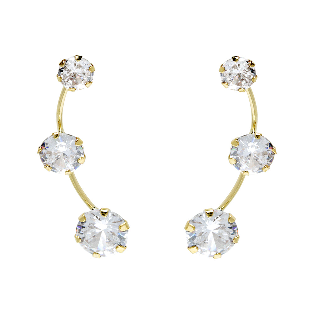 Pendientes Trepadores Circonitas Oro