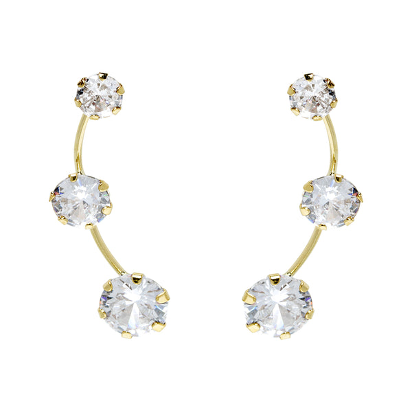 Pendientes Trepadores Circonitas Oro