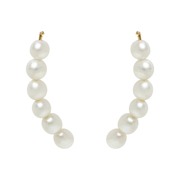 Pendientes Trepadores Perlas Oro