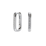 Pendientes aro rectangular Ø 10mm Plata