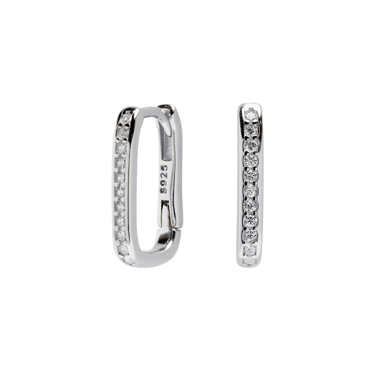 Pendientes aro rectangular Ø 10mm Plata